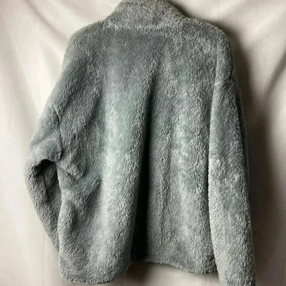 VICTORIA SECRET PINK WOMENS SIZE LARGE GRAY PLUSH ZIP FRONT TEDDY JACKET… - Picture 9 of 12